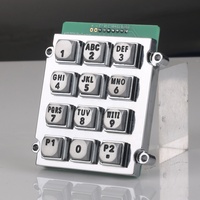 Clavier métallique en alliage de zinc étanche et anti-vandalisme à 12 touches (4x3) pour distributeur de carburant en libre-service, terminal de billetterie et alarme de sécurité