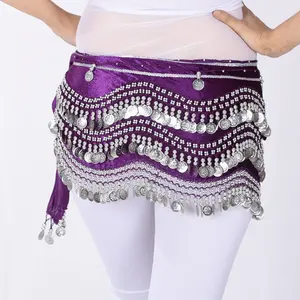 Falda <span class=keywords><strong>de</strong></span> Danza del Vientre con 248 Monedas Plateadas, Cinturón <span class=keywords><strong>de</strong></span> Danza con 3 Hileras <span class=keywords><strong>de</strong></span> Cuentas, Accesorios <span class=keywords><strong>de</strong></span> Danza, <span class=keywords><strong>Disfraz</strong></span> - Product Image 4