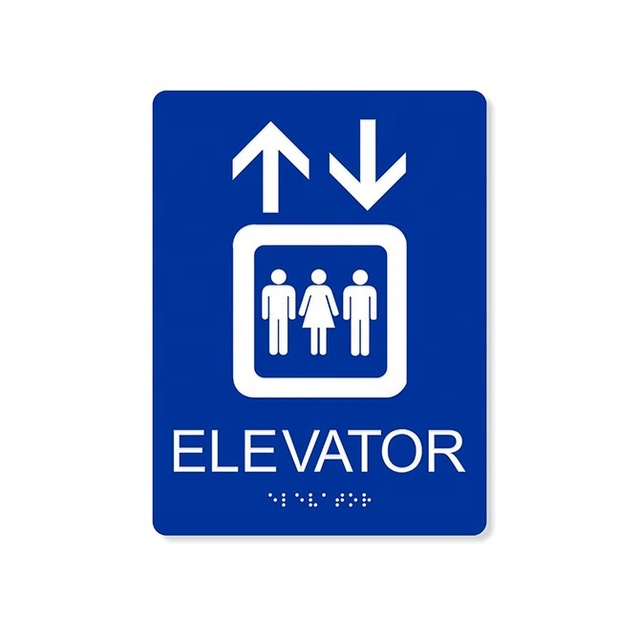 Shopping Mall Elevator ADA Direction Signage Braille Sign with Direction