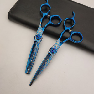 Ciseaux à cheveux haut de gamme Lor, 6 pouces, en acier inoxydable, ciseaux de coiffure professionnels, pour droitiers, manche moyen - Product Image 5