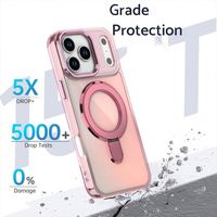 Étui de téléphone de luxe avec béquille magnétique pour iPhone 17 16 15 14 13 12, coque de téléphone brillante électroplaquée pour iPhone 17 Pro Max L