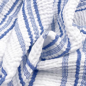 Tissu bébé froissé en coton 100% <span class=keywords><strong>double</strong></span> <span class=keywords><strong>gaze</strong></span>, rayé doux, teint en fil, en bambou, épaisseur 130 g/m², personnalisable, Europe Amérique - Product Image 6