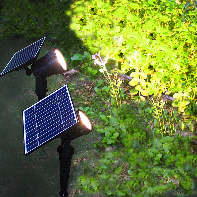 Projecteurs solaires étanches pour l'extérieur Lampes de jardin solaires enfichables au sol