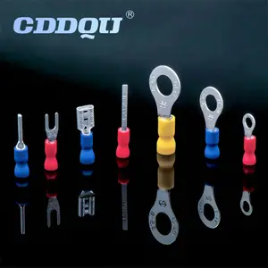 Cord Terminals Double Crimp Insulated Lipped Blade Terminal LBD Copper Pins Lugs Cord End Tin-plated Needle Vinyl Pre
