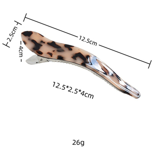 HUIXIN Korean Style Große <span class=keywords><strong>Alligator</strong></span> Haars pangen für Frauen Leopard Haars pangen Benutzer definierte Farbe Salon Haars pange Großhandel - Product Image 2