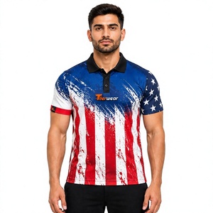 Vêtements de sport pour hommes, personnalisés, avec fermeture éclair sublimée, en spandex/coton, séchage rapide, respirant, pour le golf, uniforme d'équipe, OEM, étiquette privée - Product Image 1