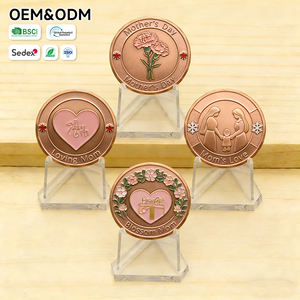 Moneda Conmemorativa Personalizada de Aleación de Zinc, Cobre, Latón y Bronce Vintage Única con Diseño de Corazón Esmaltado para el Día de la Madre, Amorosa Mamá - Product Image 3