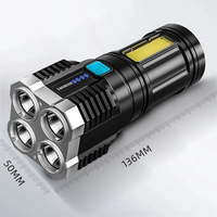 Affichage de la batterie super lumineuse Rechargeable multifonctionnel étanche lampe de poche LED Cob côté lumière torche projecteur lampe de poche