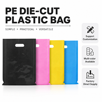 Sacs de shopping en plastique découpés sur mesure avec logo imprimé personnalisé, durables, pour chaussettes, chaussures, vêtements, sacs promotionnels, sacs cosmétiques