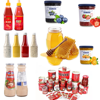 Ligne de production de sauces (mayonnaise, chili, tomate, chocolat, confiture de fruits) LWT avec machine d'étiquetage et de scellage