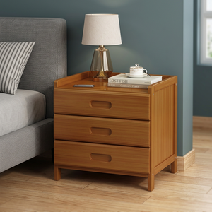 Modern Teak Wood Eco-Friendly Durable 3-Drawer Solid Wood Nightstand Mid Century <b>Bedroom</b> Living Room Furniture Indonesia - Product Image 2