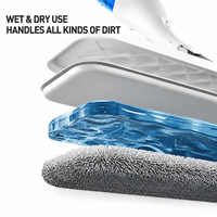 Serpillère pulvérisatrice en microfibre 540 ml à prix direct usine OEM, réservoir détachable, manche en acier inoxydable, outil de nettoyage de sol