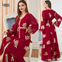 Vente en gros de kaftans du Moyen-Orient, kaftans de Dubaï, d'Arabie Saoudite, du Maroc, kaftans dorés, robes musulmanes pour femmes, vêtements islamiques
