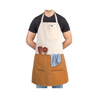 Tablier de Chef Personnalisé en Toile Beckon Unisexe Bicolore Professionnel avec 2 Poches pour la Cuisine, la Grillade et la Pâtisserie – Idée Cadeau