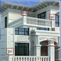 Moulures préfabriquées en plastique ABS européen pour décorations de lampadaires creux, colonnes romaines et garde-corps de balcon, avec motifs Lion, Boule et Paon