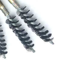 Brosse à fil en acier inoxydable de qualité industrielle OEM personnalisable, brosse à double spirale pour le nettoyage des tuyaux de chaudière, des conduites et des cheminées