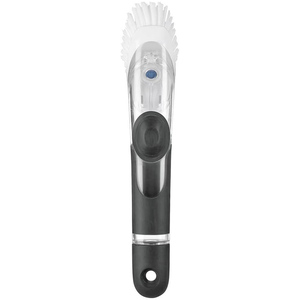 Removable Transparent <b>Plastic</b> <b>Kitchen</b> Dishwashing Scrub Cleaning Brushes Steel Handle Nylon Bristles Custom Color Logo Pet Brush - Product Image 2