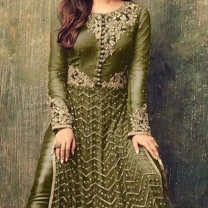 Hermoso y elegante 2019 hasta el suelo indio paquistaní Kurta pantalón bordado pesado boda/vestido de fiesta para mujeres de talla grande - Product Image 6