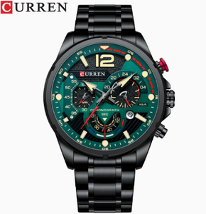 นาฬิกาข้อมือผู้ชาย CURREN 8395 กันน้ำ โครโนกราฟ แบรนด์ดัง หรูหรา สีเงิน สแตนเลส สปอร์ต - Product Image 1