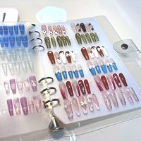 Organisateur de rangement transparent pour échantillons de vernis à ongles, carnet de croquis, nuancier pour ongles avec ruban adhésif