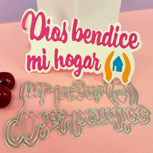 AAGU-Découpage de pochoirs en <span class=keywords><strong>papier</strong></span> gaufré pour scrapbooking, album, pochoir, phrase espagnole - Product Image 1