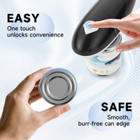 Ouvre-boîte électrique à une touche, bord lisse, acier inoxydable, plastique, sans danger pour les mains, utilisation sûre, gadgets de cuisine pour les personnes âgées, l'arthrite