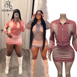 2026 Herbst Casual Damen-Sportanzug mit Reißverschluss-Hoodie und Rock, 2-teiliges Set - Product Image 1