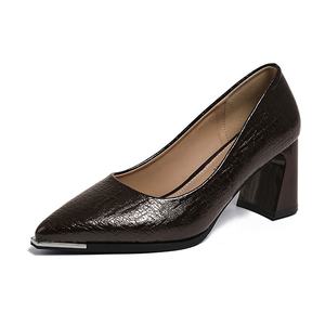 <span class=keywords><strong>Tacchi</strong></span> Alti Professionali da Donna per il Pendolarismo, Tacco Grosso Primaverile, Eleganti <span class=keywords><strong>Neri</strong></span> a Punta, Stile Francese, Comodi Slip-On in Gomma - Product Image 5