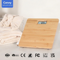 Balance de salle de bain numérique en bambou naturel avec écran LCD, capacité 180 kg, certifiée CE ROHS, vente en gros d'usine OEM pour le pesage corporel