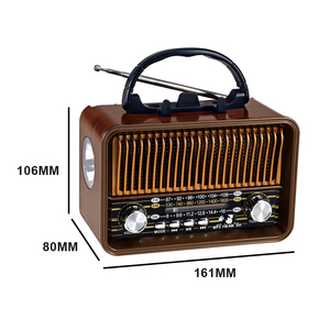 <span class=keywords><strong>Radio</strong></span> <span class=keywords><strong>Portatile</strong></span> Multibanda FM AM SW con Altoparlante <span class=keywords><strong>Bluetooth</strong></span>, Torcia, USB, Slot TF, Ricaricabile, Ricevitore per Esterni - Product Image 5