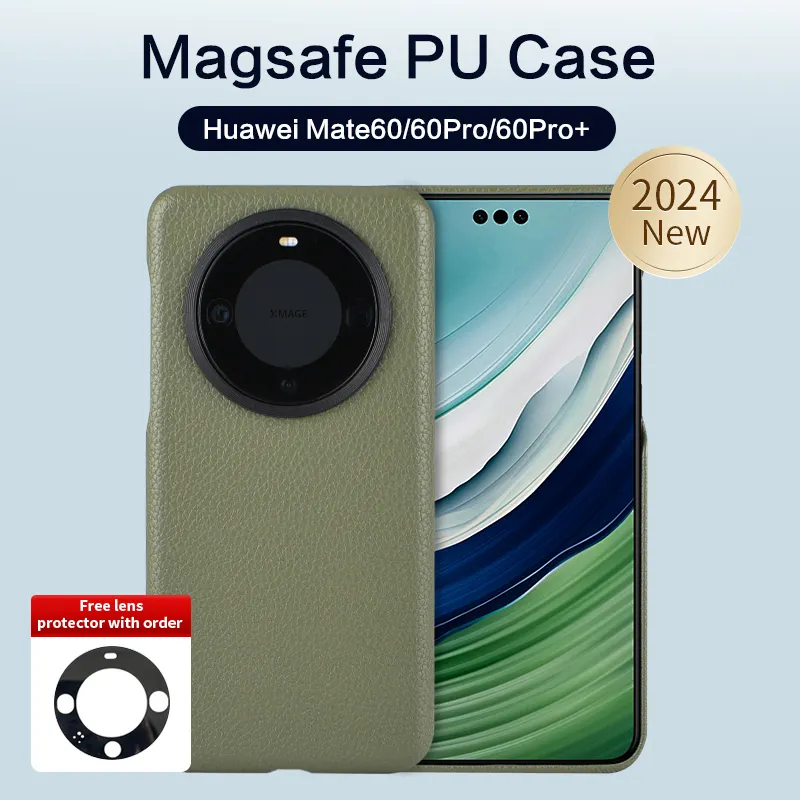 Capas para celular Huawei PU de couro PU à prova de choque personalizadas, capas para celular azul mate 60