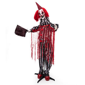 Estatua de Payaso Brillante Activada por Movimiento con Cuchillo de <span class=keywords><strong>Carnicero</strong></span>, Decoración Aterradora para Casa Embrujada de <span class=keywords><strong>Halloween</strong></span> - Product Image 5