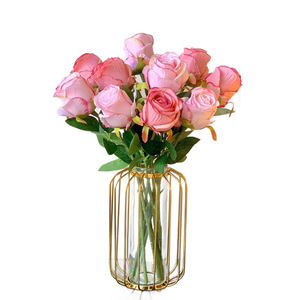 Fleurs artificielles réalistes en soie, rose bulgare, décoration pour la maison et les mariages, branche unique DZH166 - Product Image 5