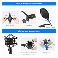 Neewer – support de Microphone et de bras de Microphone à condensateur professionnel, avec support antichoc et pince de montage