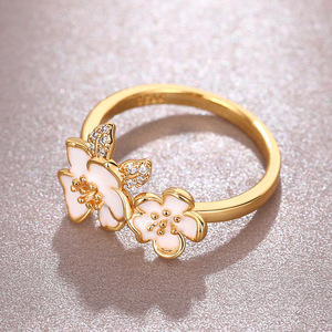 Anillo de flor de camelia para mujer, joyería de dedo elegante y dulce a la moda - Product Image 4