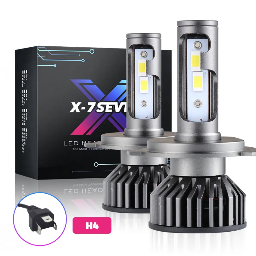 X-7SEVEN lampu depan led semua mobil, bohlam LED 75w CIP CSP F2 9005 kekuatan tinggi H4 H7 H11 6500K