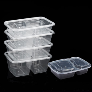 Boîte à lunch jetable en plastique PP de qualité alimentaire pour restaurant, 3 compartiments, conteneur alimentaire à emporter avec logo personnalisé - Product Image 3