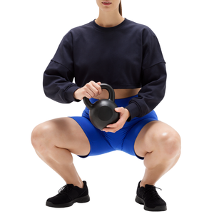 Personnalisé décontracté Active Yoga Wear coton à manches longues Crop hauts t-shirts usine personnalisé col rond sweats pour les femmes - Product Image 2