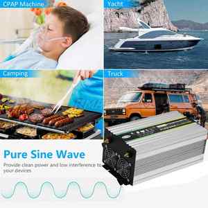 Convertisseur 12V vers 220V 5000W/6000W, onduleur à onde sinusoïdale pure, double affichage numérique LCD, 2 prises, fonctions de protection multiples - Product Image 4