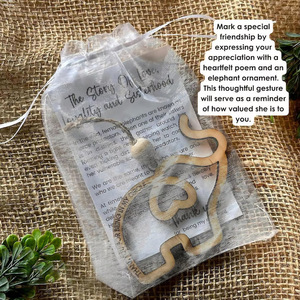 <b>Elephant</b> Ornament Wood Gift For Sisterhood Friendship Keepsake <b>Decor</b> - Product Image 1
