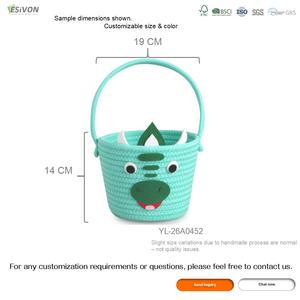 Cesta de Picnic Portátil de Algodón con Diseño de Dinosaurio, con Asa, Diseño de Animales de Fieltro, Multiusos, Organizador de Juguetes y Snacks para Niños, Venta al Por Mayor - Product Image 4
