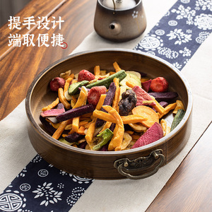 Bamboo Tray Rectangular Walnut Wood Color With Handle For Tea Serving Food Storage - Product Image 2