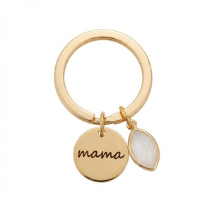 Cadeau tendance pour la fête des mères 2026, porte-clés en acier inoxydable gravé pour maman, porte-clés avec pierre <span class=keywords><strong>de</strong></span> naissance - Product Image 1