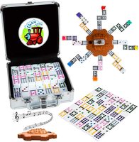 Jeu de dominos blancs Double12, 91 tuiles, étui en aluminium, effets sonores, non toxique, marque Juxing, format voyage, Train mexicain, taille personnalisée