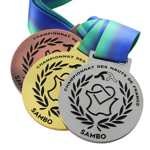 Médaille de sport en alliage de zinc de haute qualité pour les 1er, 2e et 3e places, avec <span class=keywords><strong>logo</strong></span> émaillé personnalisé pour les compétitions - Product Image 1