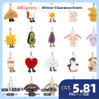 Pendentif pour chien Jelly Catezbaby avec trois étiquettes, estampillé à Barcelone, style ours, aubergine, croissant, peluche ultra-douce en PP
