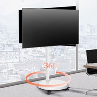HILLPORT monitor layar TV troli 24 ~ 43 inci, layar monitor putih angkat beban, dudukan troli LED LCD Tinggi Rendah TV Mesa 24 ~ 43 inci