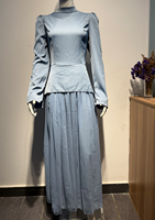 Robes élégantes pour femmes musulmanes, tenue quotidienne, ensemble deux pièces, haut et jupe modestes, confortables, style abaya islamique, longueur cheville.