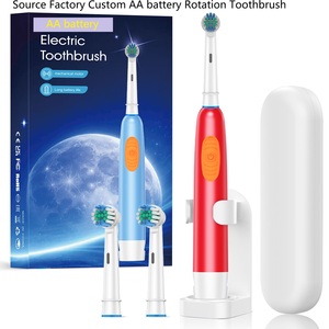 2Factory Custom OraB Rotating-Oscillating Electric <strong>Toothbrush</strong> Soft Bristles IPX7 Waterproof AA Battery Travel <strong>Case</strong> Household - Product Image 3