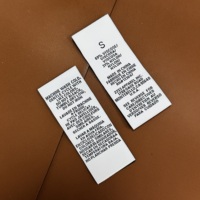 Étiquettes de vêtements personnalisées blanches pour fabricants, étiquettes de lavage en tissu tissé, étiquettes privées avec logo pour vêtements